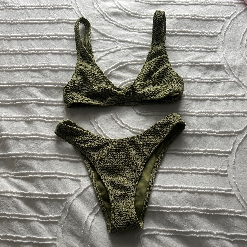 PacSun Olive Green Textured Bikini